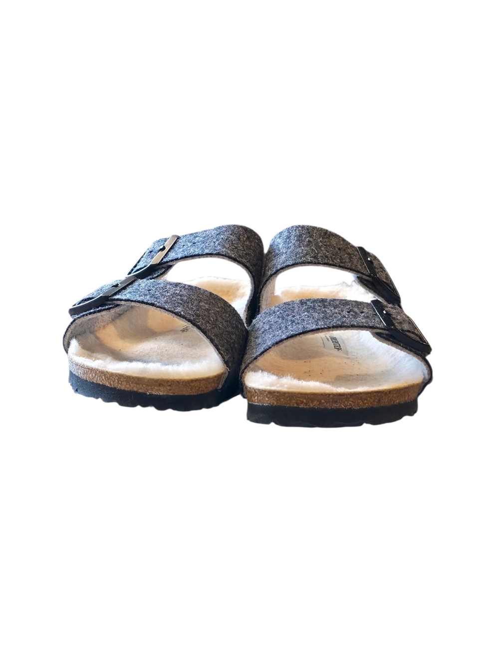 Birkenstock Arizona Rivet Doubleface Gray Wool Sandals EU 39 US 8 Narrow - Picture 5 of 7